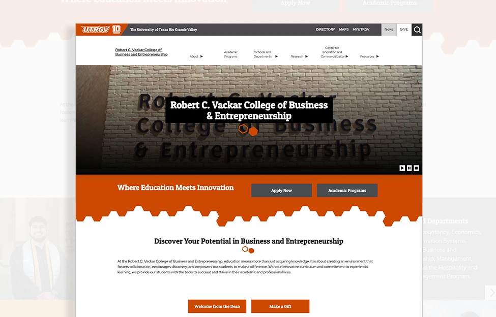 Homepage Institutional website template