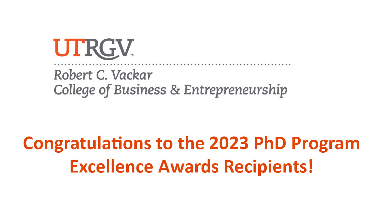 Congratulations to the 2023 PhD Program Excellence Awards Recipients! Page Banner 