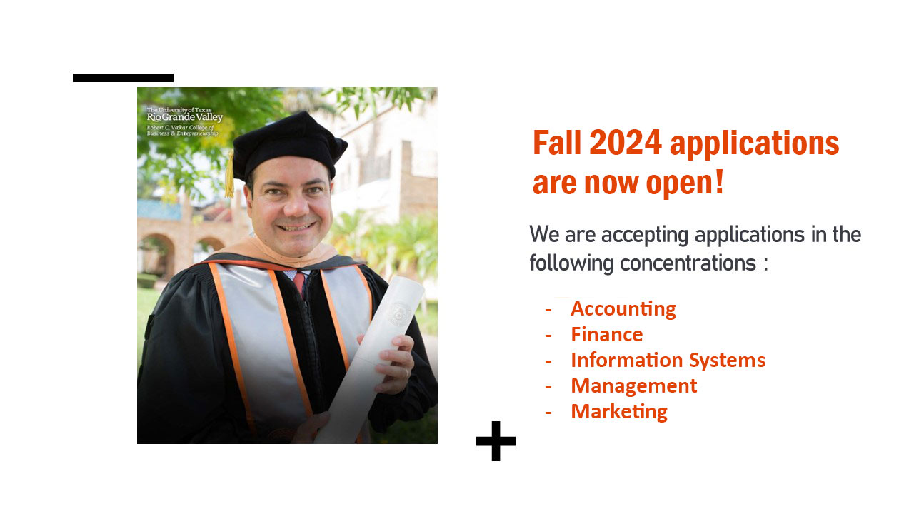 Fall 2024 applications are now open! We are accepting applications in the following concentrations: - Accounting - Finance - Information Systems - Management - Marketing Page Banner 