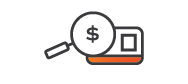 graphic of magnifying glass on vcard