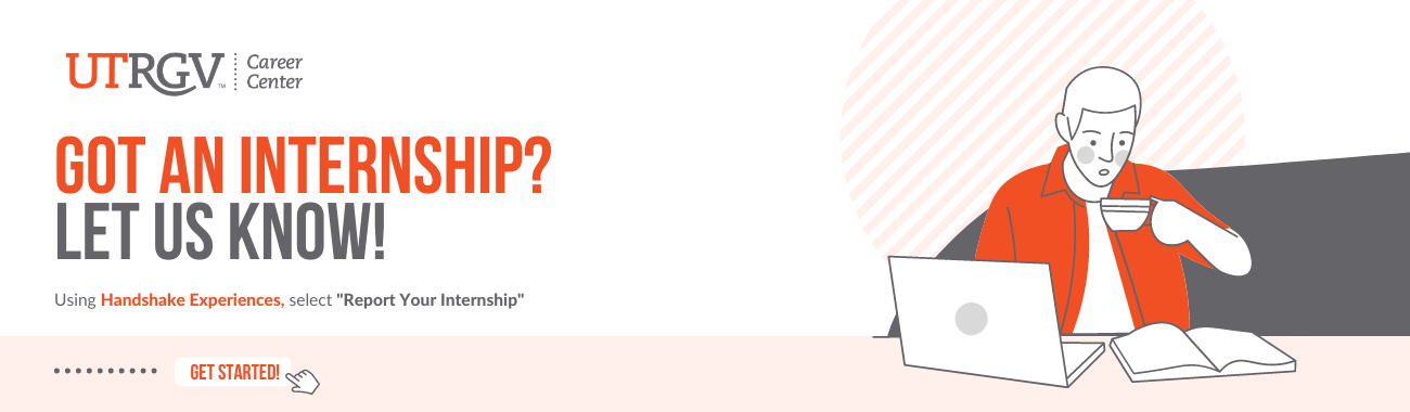 Image with internship text and graphic