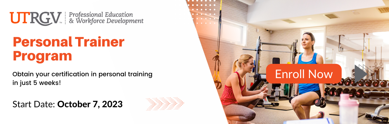 Enroll today in the Personal Trainer Program. Classes start October 7