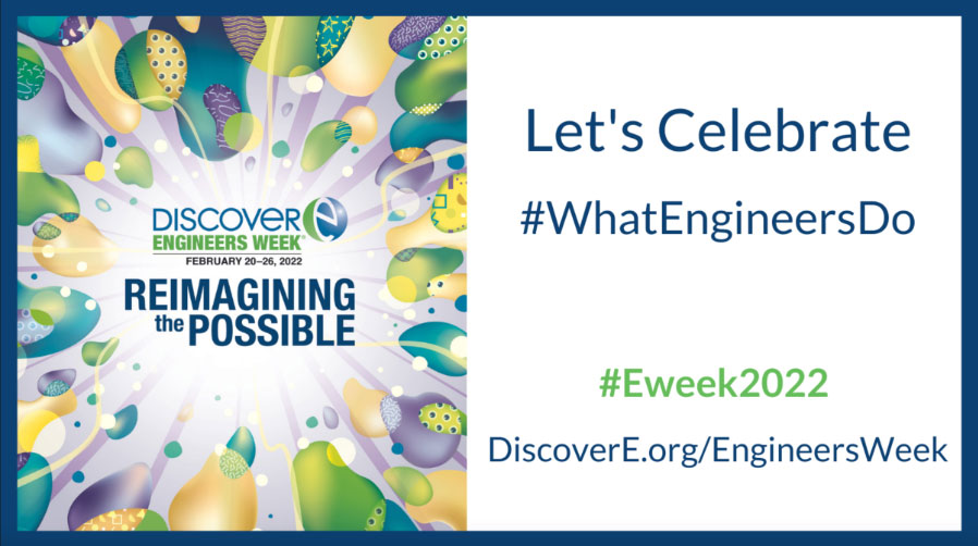 Engineers Week - Let's Celebrate What Engineers Do Eweek 2020 DiscoverE.org/EngineersWeek Reimagining the possible