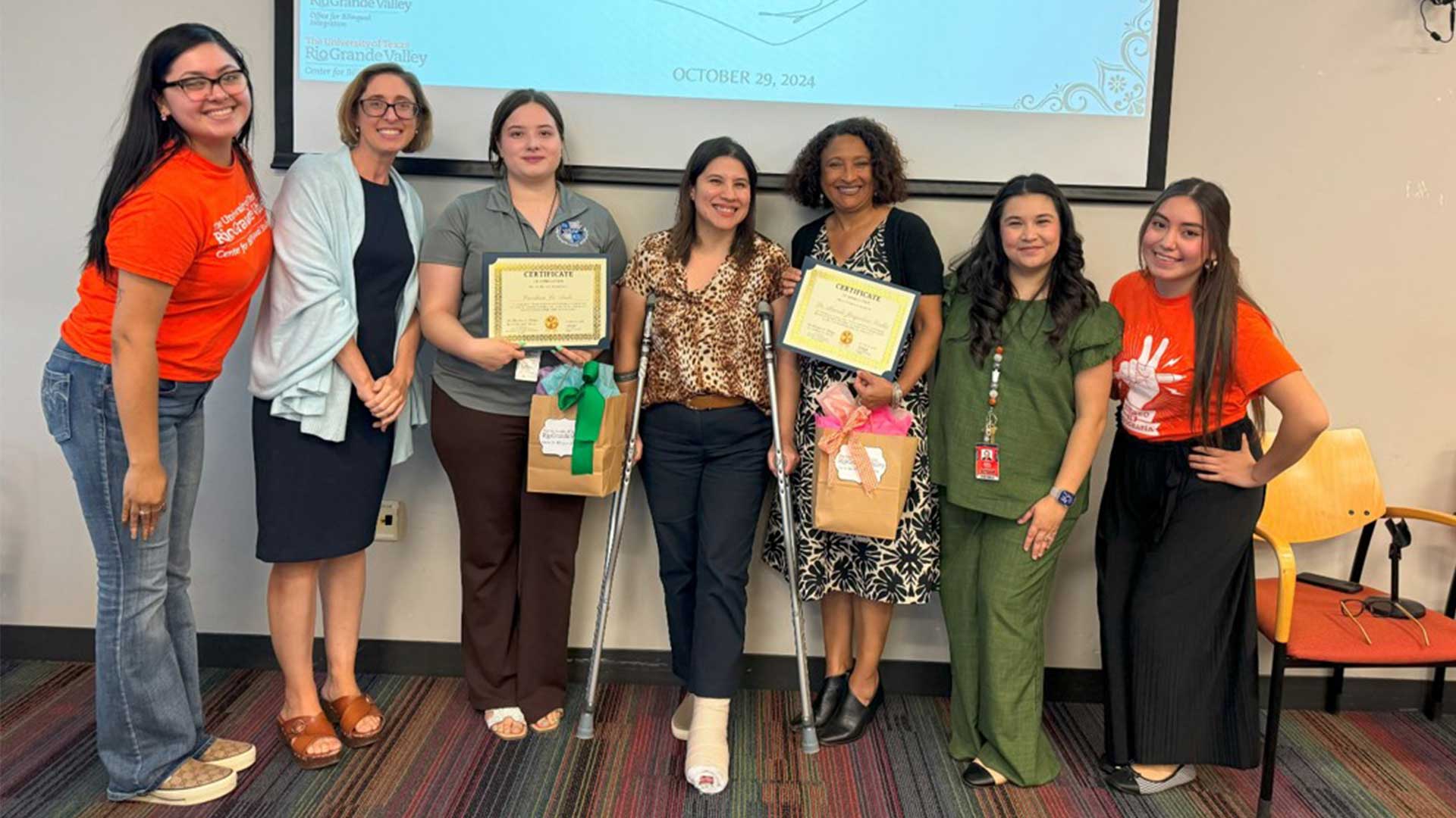 Center for Bilingual Studies Staff with certificates