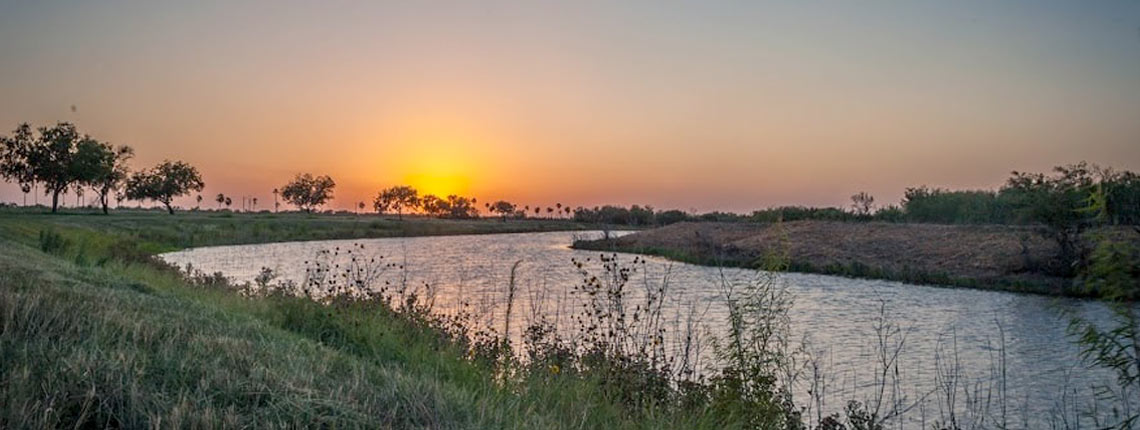 Sunset over river