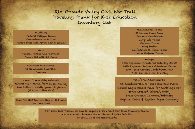 RGVCWT Traveling Trunk List of Items