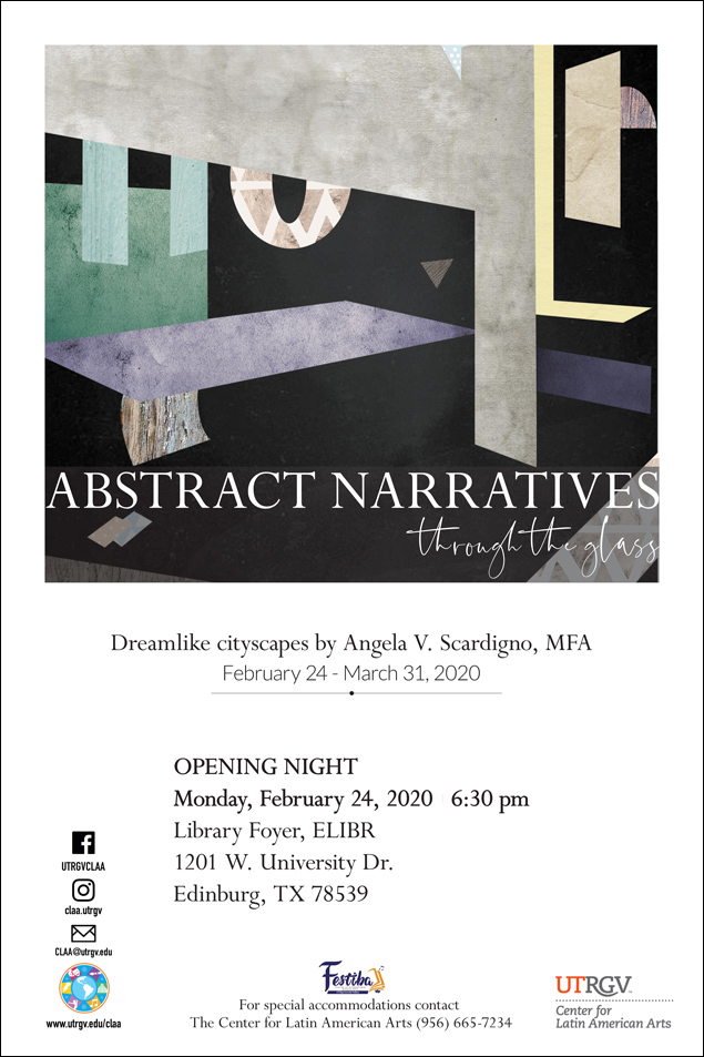 Click above for more info about Abstract Narratives through the Glass an Art Exhibit by Angela Scardigno