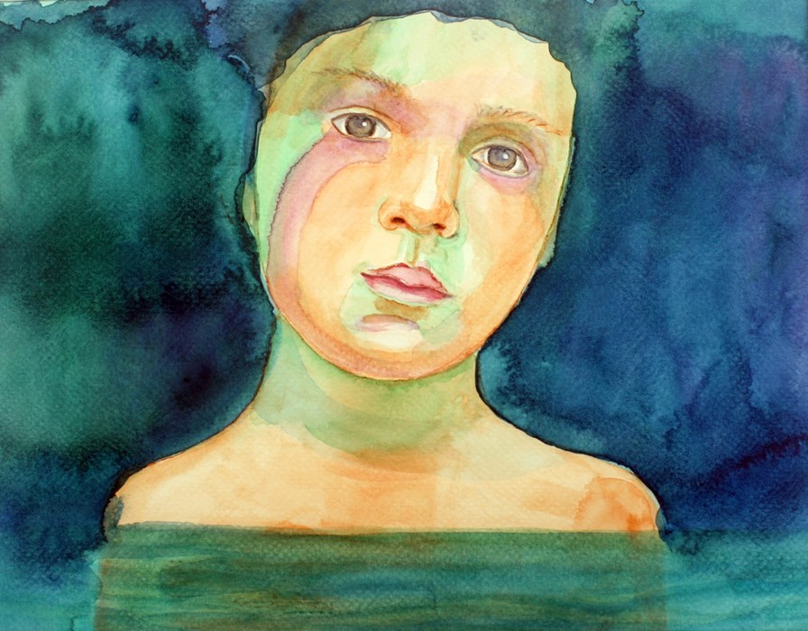 Olga Alanis - Children of the River I, 2021 - Watercolor on paper - 11 in x 14 in  #1