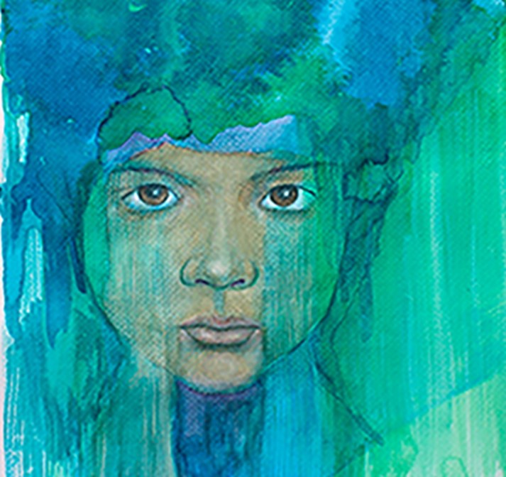 Olga Alanis - Children of the River IV, 2021 - Watercolor on paper - 11 in x 14 in #2