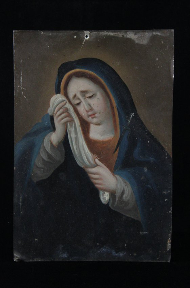 Anonymous Artist - Retablo of the Sorrowful Mother - paint on tin - Mexico. Gift of Carolyn Warmbold 2017.01.043