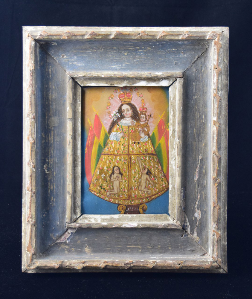 Anonymous Artist - Virgin and Child - tin/paint/wood/metal - Peruvian. Gift of Mary Hunter 2005.05.10