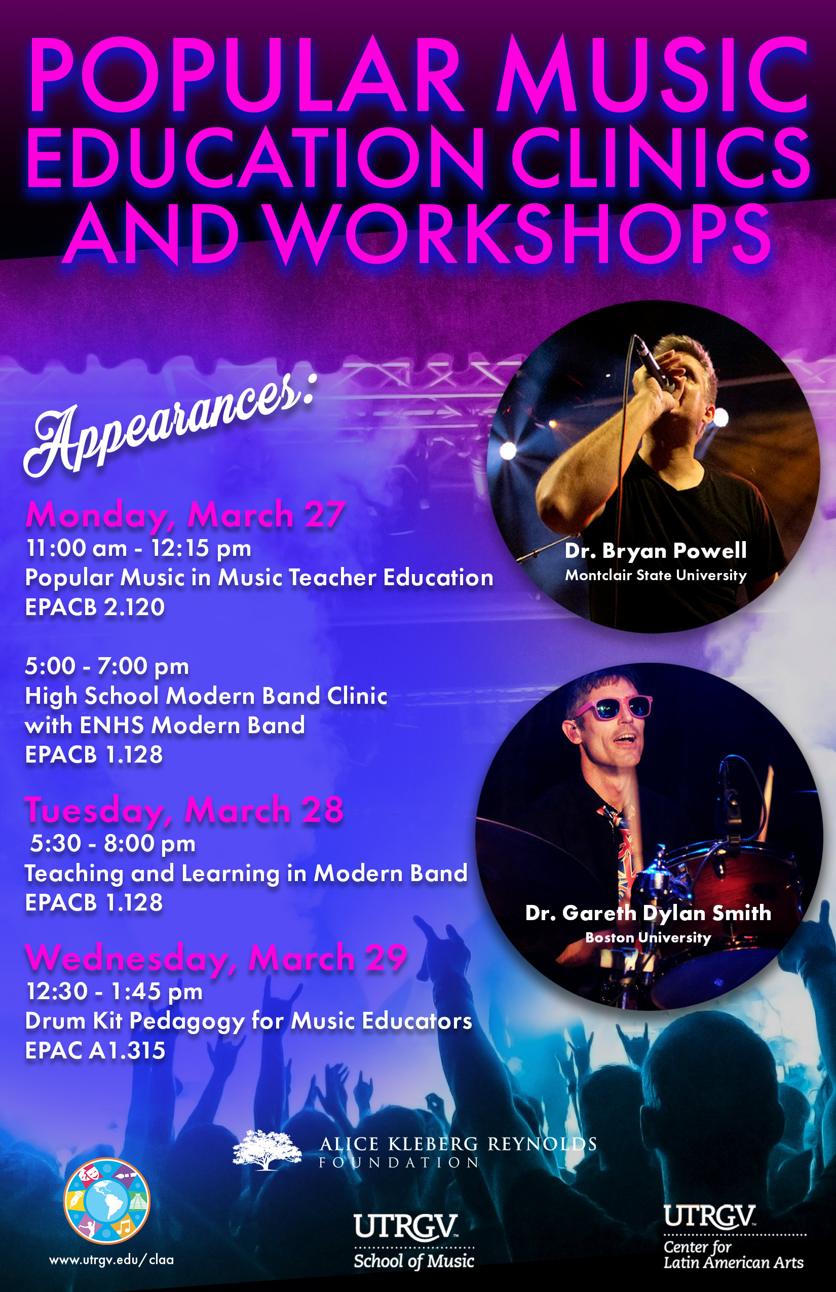 Popular Music Education Clinics and Workshops