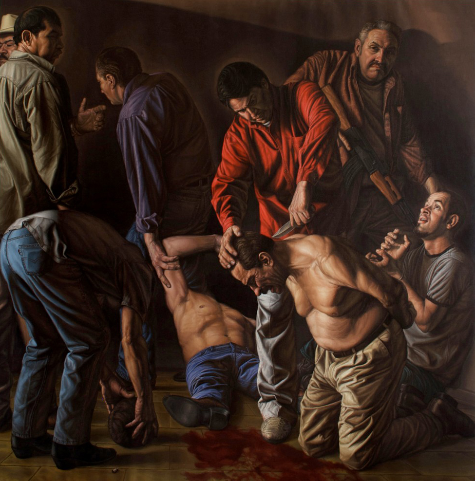  Se Los Cargó La Chingada (Beheading), 2010 - Oil on linen - 7 x 7ft