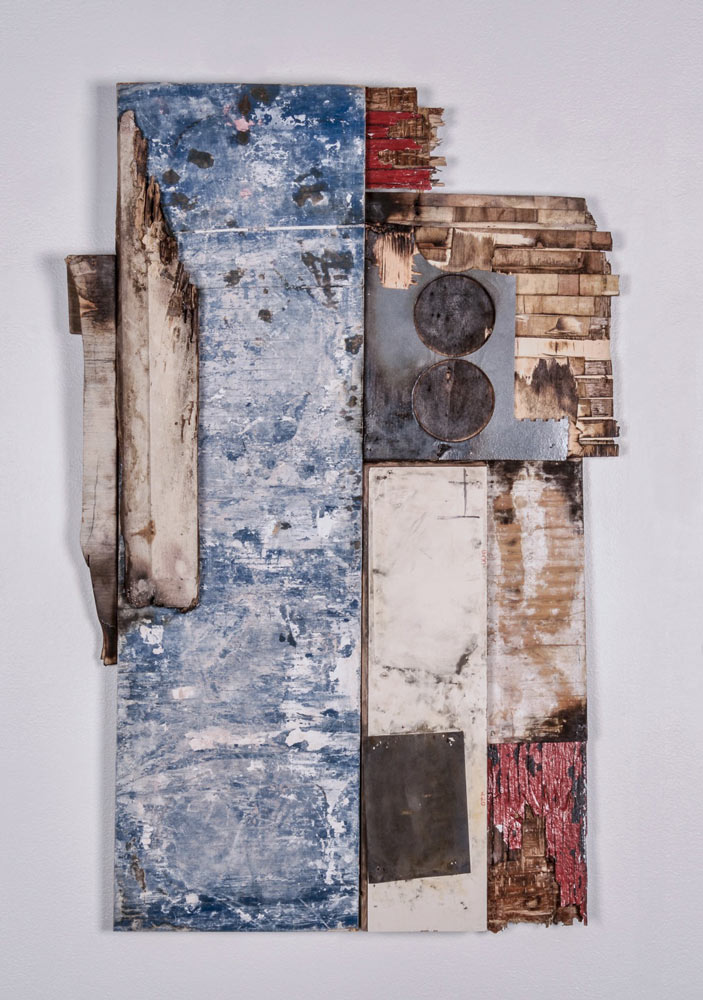 Entre Devoto y McAllen, 2019 - Wood Collage - 37 in x 23 in
