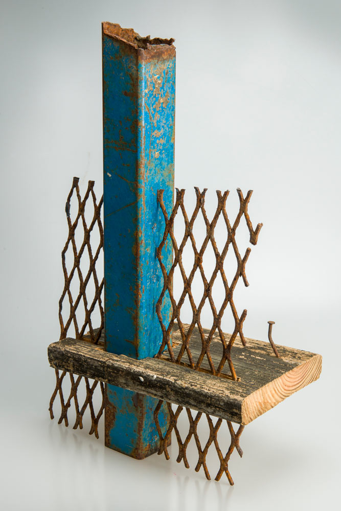 Warnes II, 2019 - Assemblage (found metal and wood) - 15 in x 14 in x 4 in