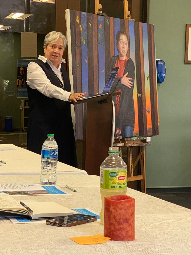 The event featured keynote speakers Sister Norma Pimentel, Executive Director of the Catholic Charities of the Rio Grande Valley (CCRGV), and Luis Alberto Urrea, Pulitzer Prize finalist, poet, writer, and activist; as well as Cecilia Ballí, journalist, writer, and anthropologist; Melissa Guerra, food historian, writer, and UTRGV alumna; César L. De León, poet, writer, and UTRGV faculty member; Christopher Carmona, author, UTRGV Associate Professor and Interim Director of Mexican American Studies; Rigoberto A. González, artist, UTRGV faculty member, and winner of the 2021 Migration Narratives grant; Luis A. Corpus, artist and Chair of the Department of Art at South Texas College; and Olga Alanis, artist, faculty member at South Texas College, and UTRGV alumna. 11