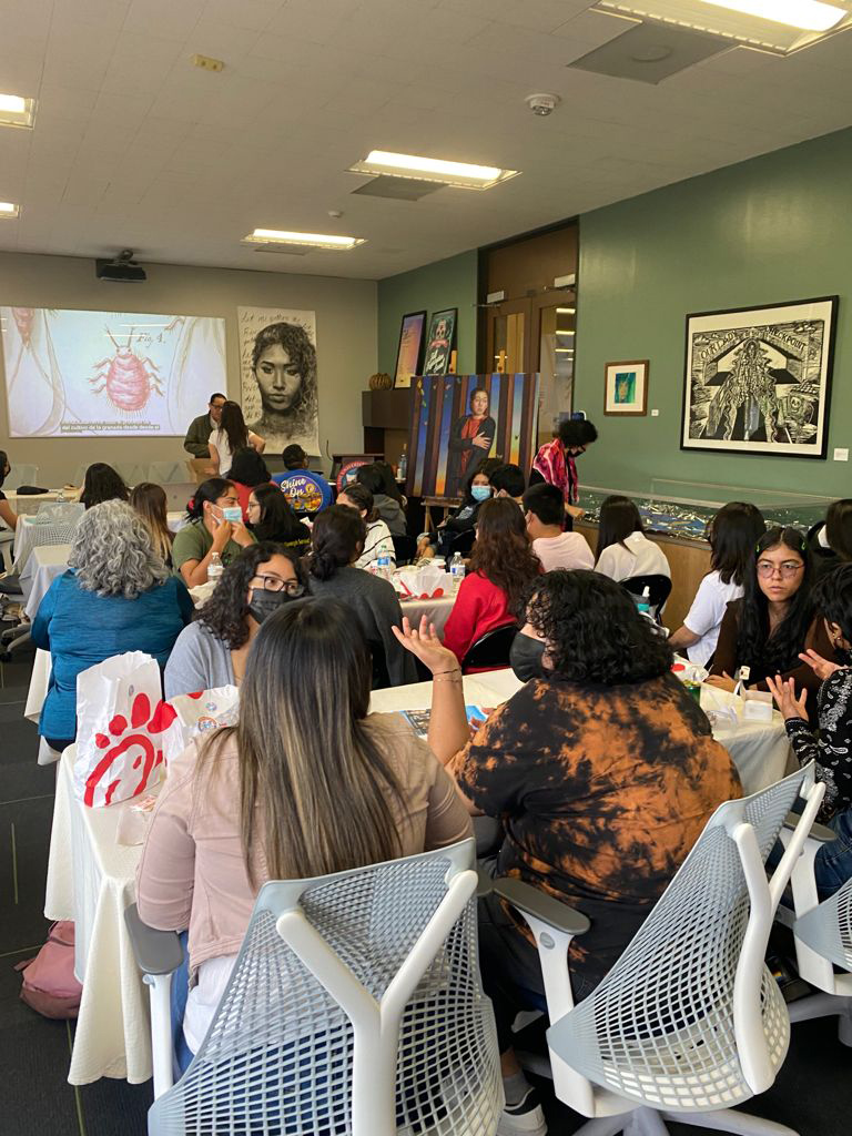 The event featured keynote speakers Sister Norma Pimentel, Executive Director of the Catholic Charities of the Rio Grande Valley (CCRGV), and Luis Alberto Urrea, Pulitzer Prize finalist, poet, writer, and activist; as well as Cecilia Ballí, journalist, writer, and anthropologist; Melissa Guerra, food historian, writer, and UTRGV alumna; César L. De León, poet, writer, and UTRGV faculty member; Christopher Carmona, author, UTRGV Associate Professor and Interim Director of Mexican American Studies; Rigoberto A. González, artist, UTRGV faculty member, and winner of the 2021 Migration Narratives grant; Luis A. Corpus, artist and Chair of the Department of Art at South Texas College; and Olga Alanis, artist, faculty member at South Texas College, and UTRGV alumna. 4