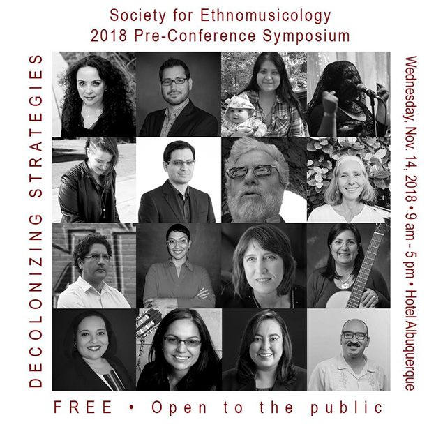 Society for Ethnomusicology: 2018 Symposium guests collage, Wednesday, November 14 2018, 9 am to 5 pm Hotel Alburquerque