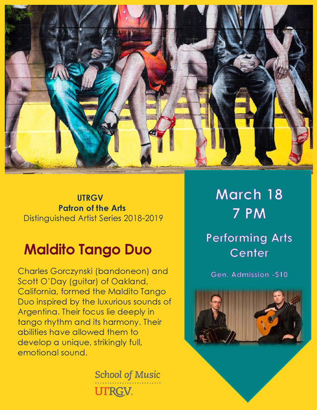 Maldio Tango Duo Concert | March 18, 7 pm at Performing Arts Center
