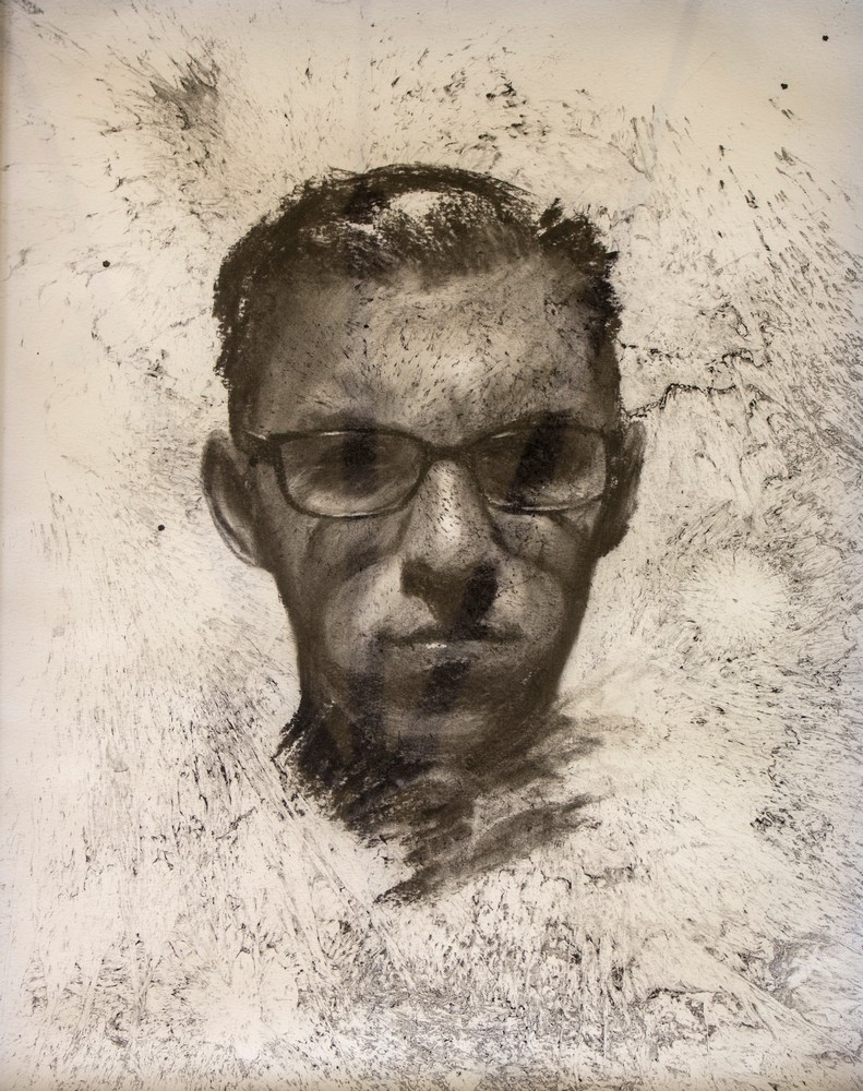 Untitled 15, 2018 - Charcoal and water on paper - 24 in x 18 in