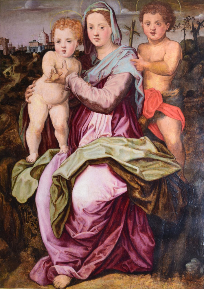 Anonymous Artist - Madonna and Child with St. John - oil on canvas - 16th century - 38 by 27.7500 in. 1979.31.004
