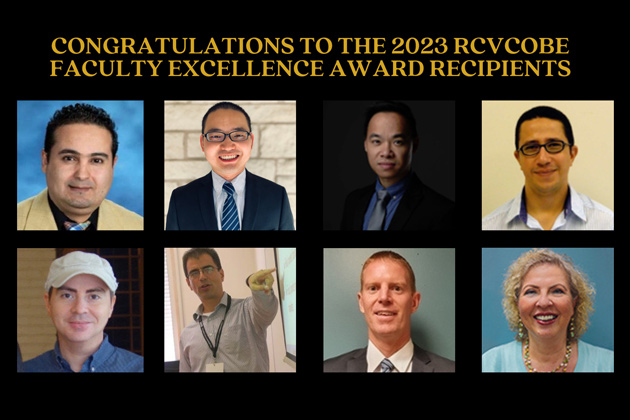 Congratulations to the 2023 RCVCOBE Faculty Excellence Award Recipients Page Banner 