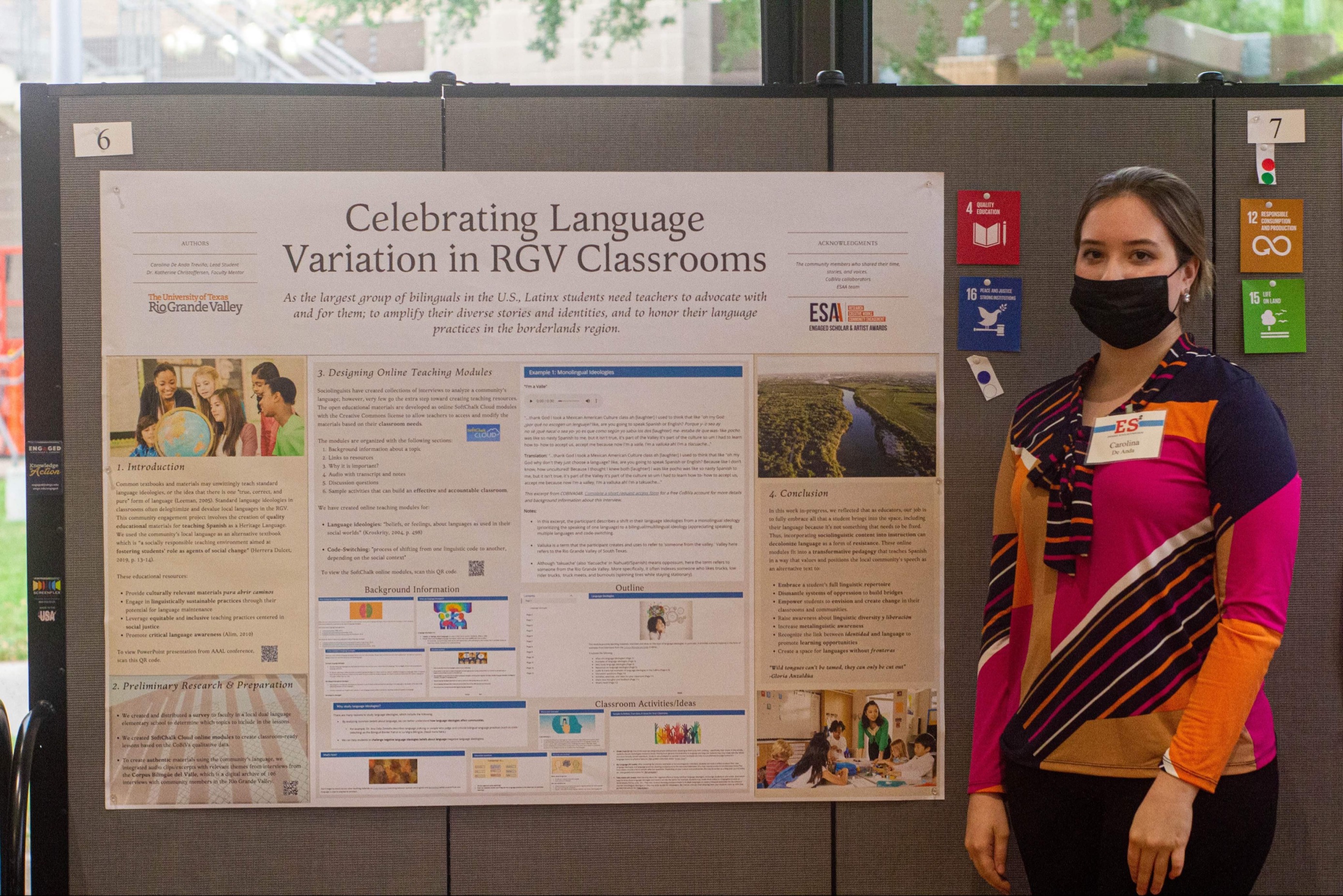 Carolina DeAnda earns Distinguished Scholar Award for Poster at Engaged Scholar Symposium post content graphic.