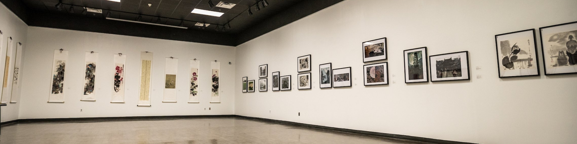 Art Gallery showcasing art on walls.