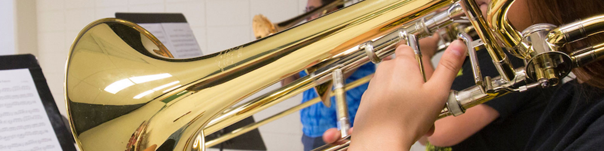 trombone and sheet music