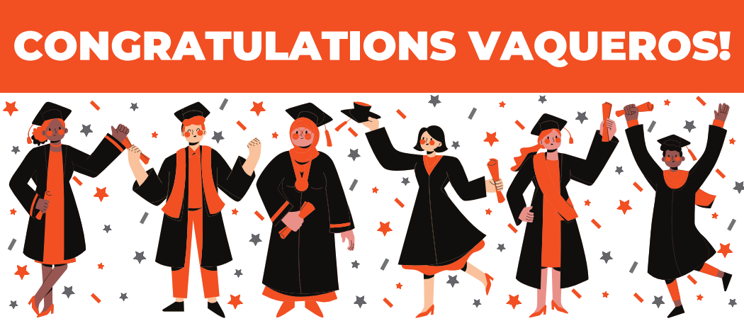 Congratulations Vaqueros! Commencement footer