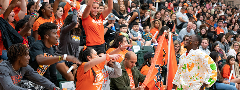 Students at a UTRGV game.