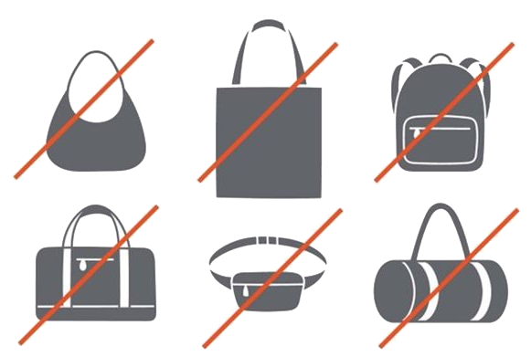 Prohibited bag images (based on list above)