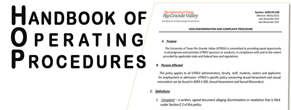 Handbook of Operating Procedures