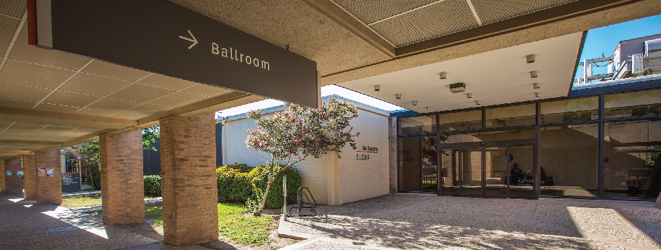 Outdoor view of the Ballroom entrance.