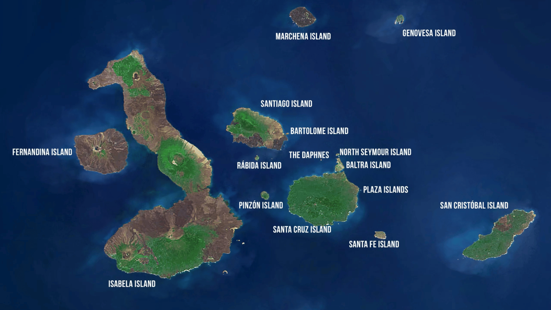 Galapagos Islands Satellite Map