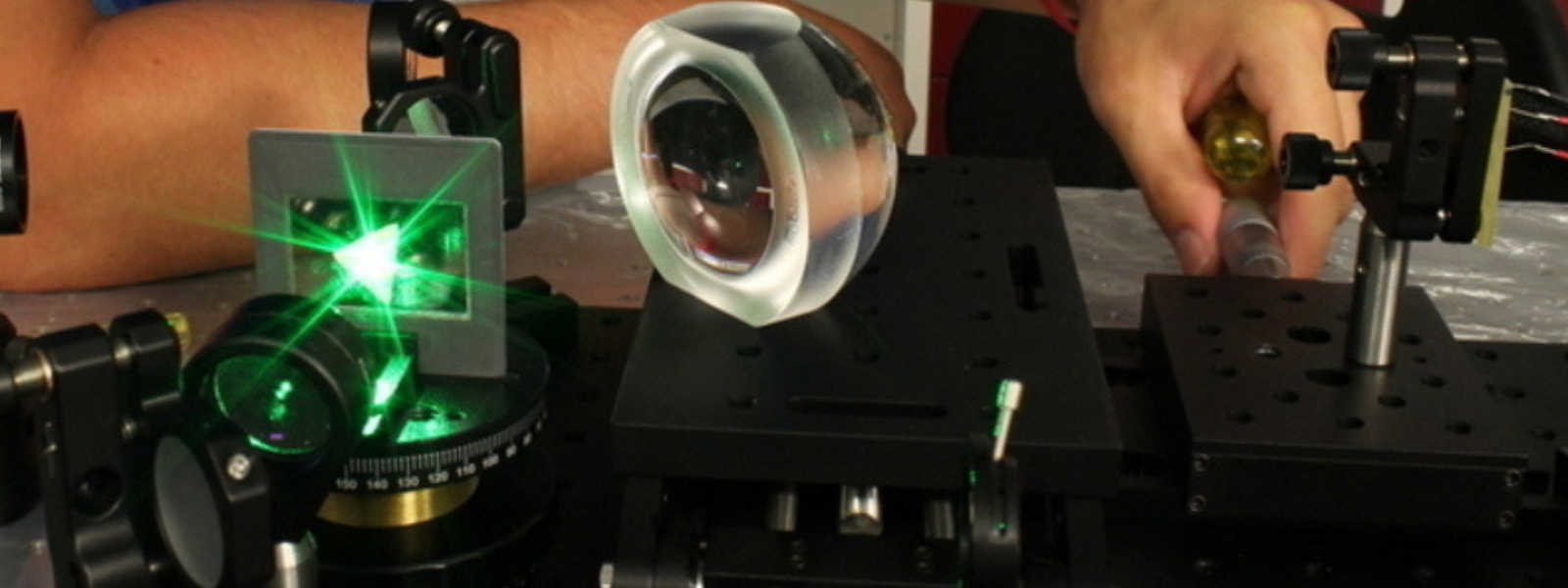 A student conducts a physics experiment