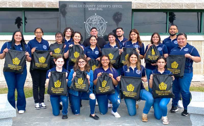 Group Picture of Criminal Justice Association in Front of Hidalgo Country Sheriff's Office