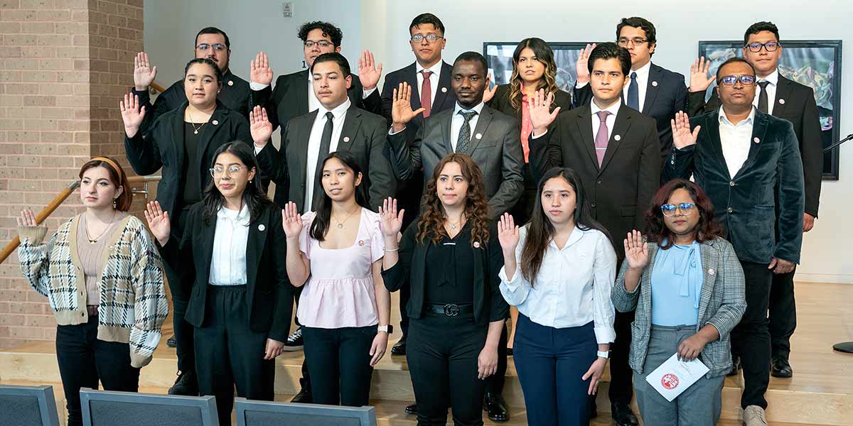 Student Government Associations swearing into their positions.