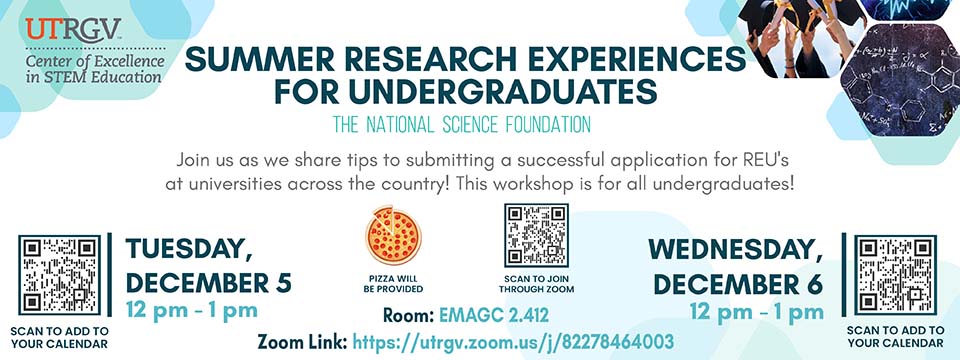 December 5 and 6 2023 PD Workshop Summer Research Experiences for Undergraduates