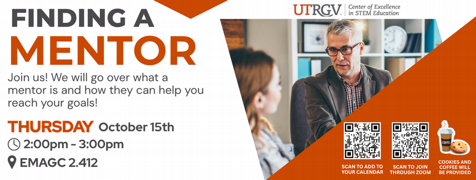 usdaFinding a mentor, Thursday ,October 15th ,2PM - 3PM Location: EMAGC 2.412