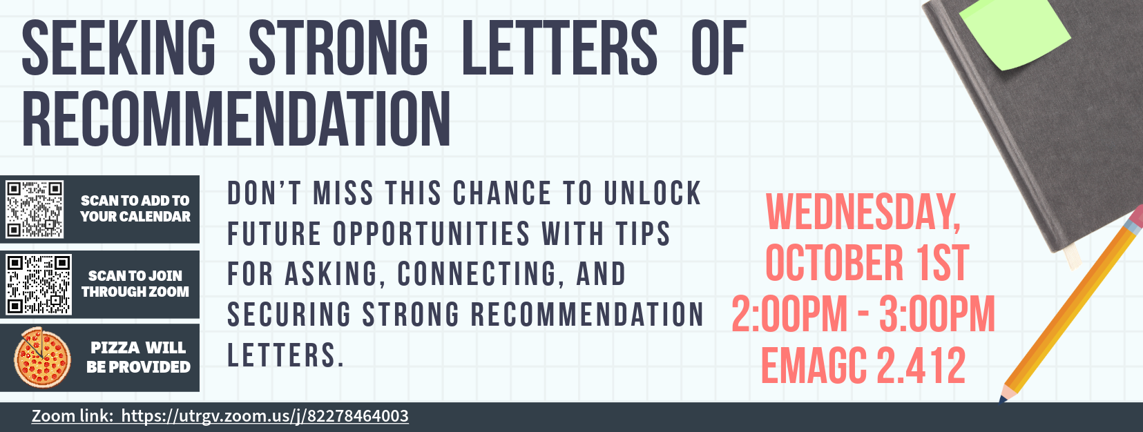 Seeking strong letters of recomendation Wednesday October 1