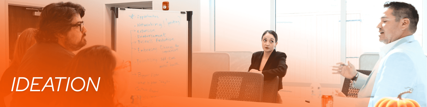 Banner with ECC Logo featuring people working    