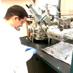 Student using sputtering system