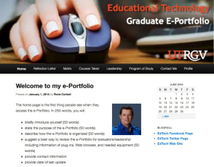 Eportfolio Sample - custom e-portfolio web site