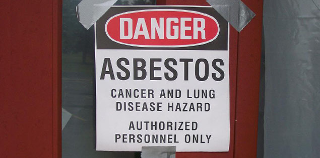 Door Sign: Danger. Asbestos. Cancer and lung disease hazard. Authorized personnel only.