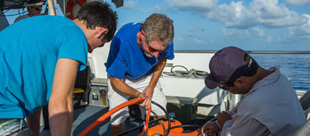 UTRGV Employees in a boat