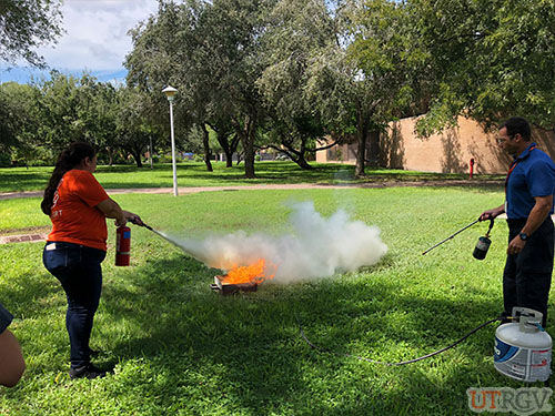 Various student organizations attend Fire Extinguisher Training at LEAD Conference, Saturday, September 29, 2018