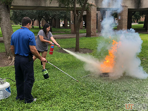 Various student organizations attend Fire Extinguisher Training at LEAD Conference, Saturday, September 29, 2018
