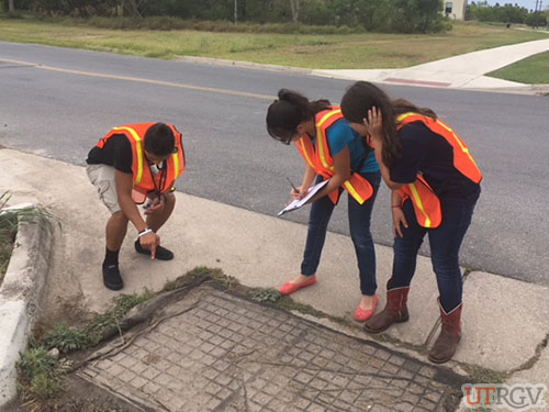 Upward Bound students learning about MS4 inspections, June 29, 2018