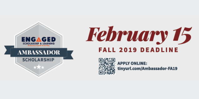 Ambassador Scholarship deadline February 15. Apply online: tinyurl.com